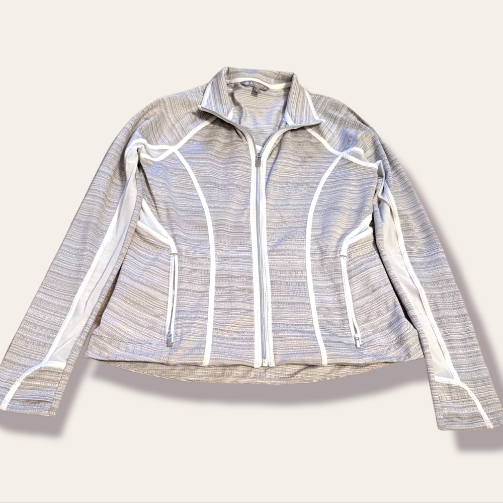 Athleta white and tan jacket M